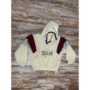 Mens Vintage 90's Starter Texas A&M 1/2 Zip Pullover Jacket Size M *Stained Read